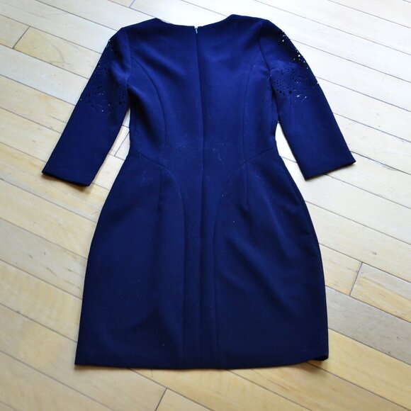 The Kooples Womens Laser Cut Sheath Dress Size XS Dark Navy - Picture 10 of 11